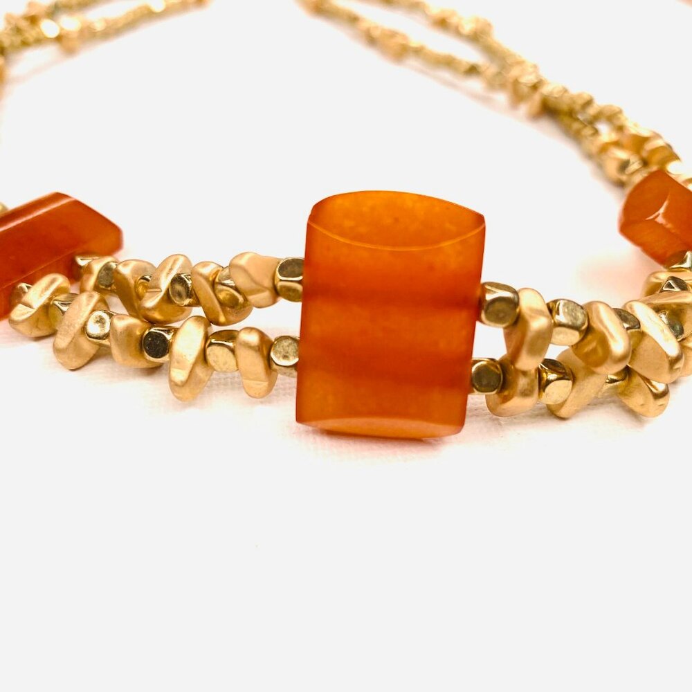Baltic Amber & Gold Beads Necklace Bracelet Handmade NWT